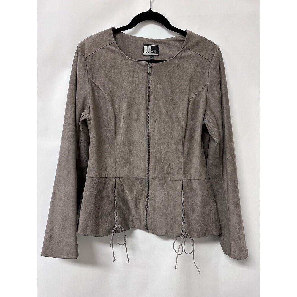 Kut From The Kloth Faux Suede Woman's Zip Jacket ‎  (0065)